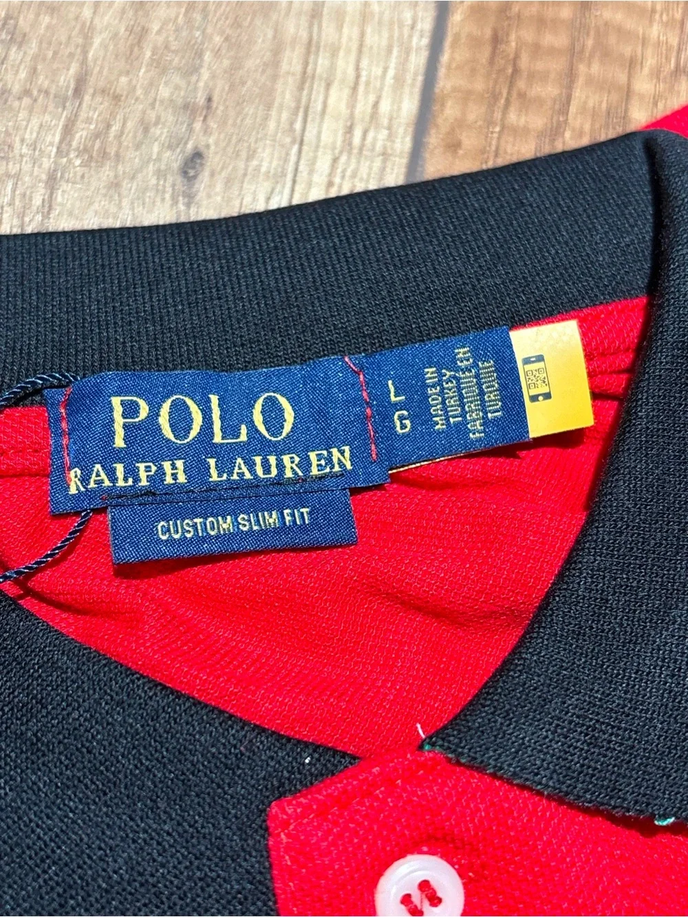 Polo Ralph Lauren Custom Slim Fit Red Milan Italy Polo Shirt Quarter Button Up